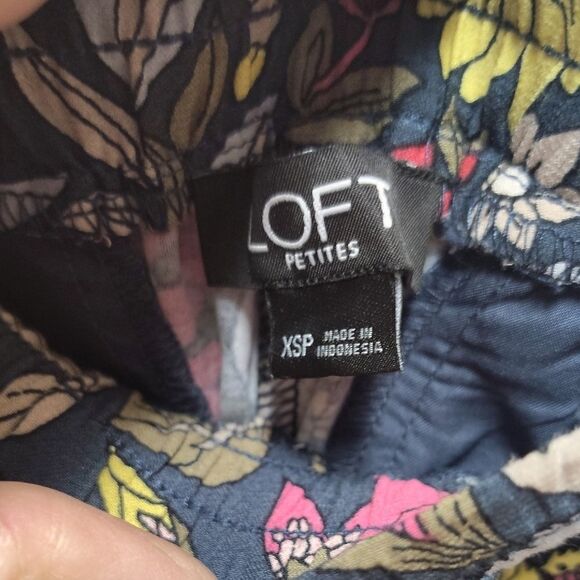 LOFT Pink and Red Pleated Maxi Pencil Jumpsuit - Picture 2 of 3